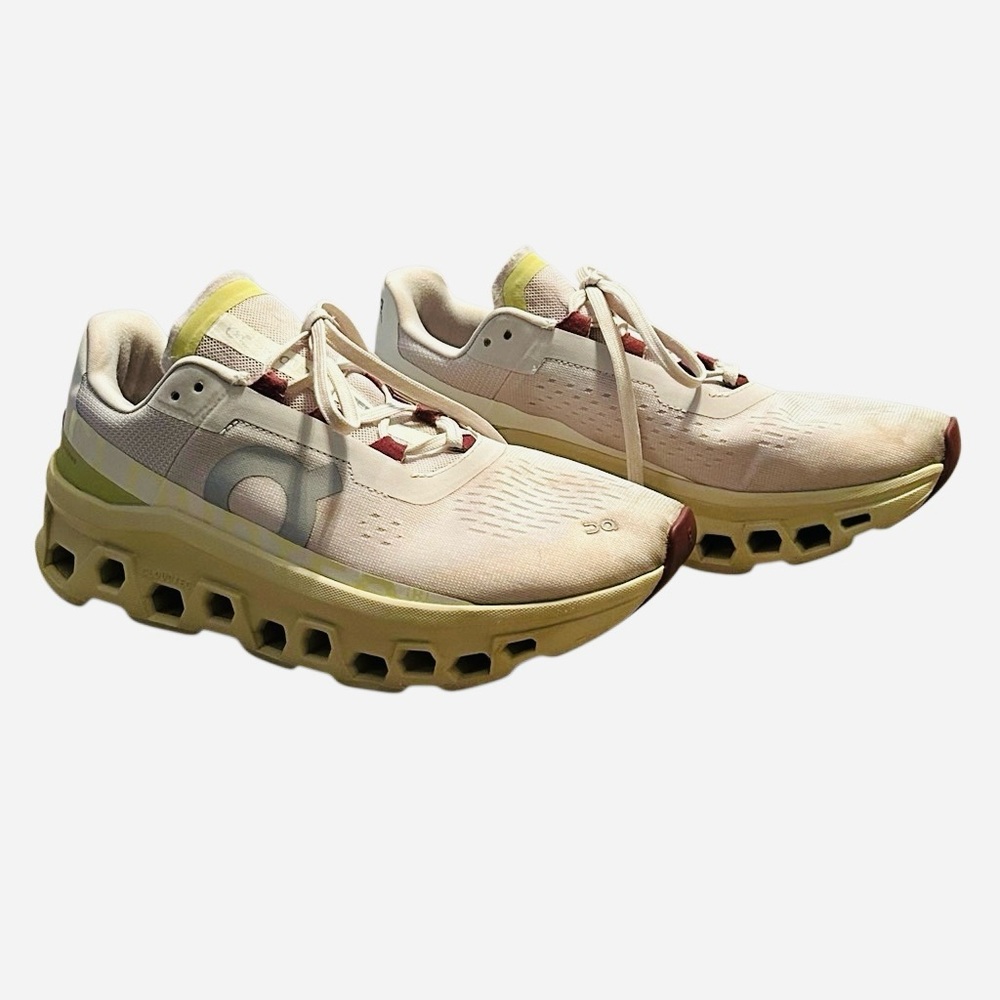 On Running Cloudmonster Running Sneaker Frost Acacia light gray yellow 9.5 - Picture 5 of 11